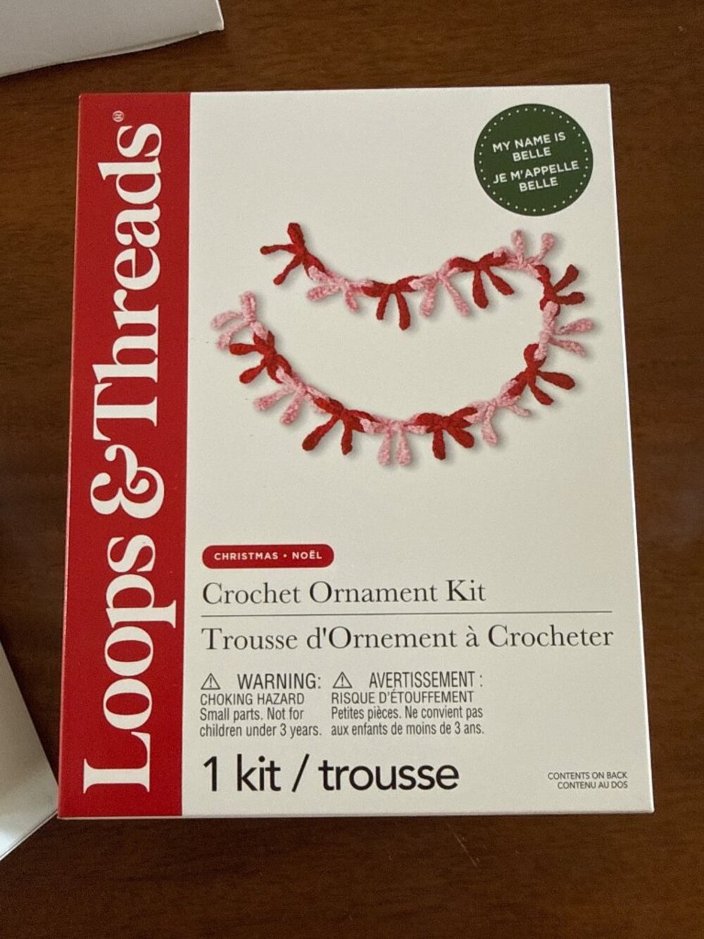 Loops & Threads Christmas Crochet Ornament Kit - Santa Poinsettia & Garland - Picture 4 of 7